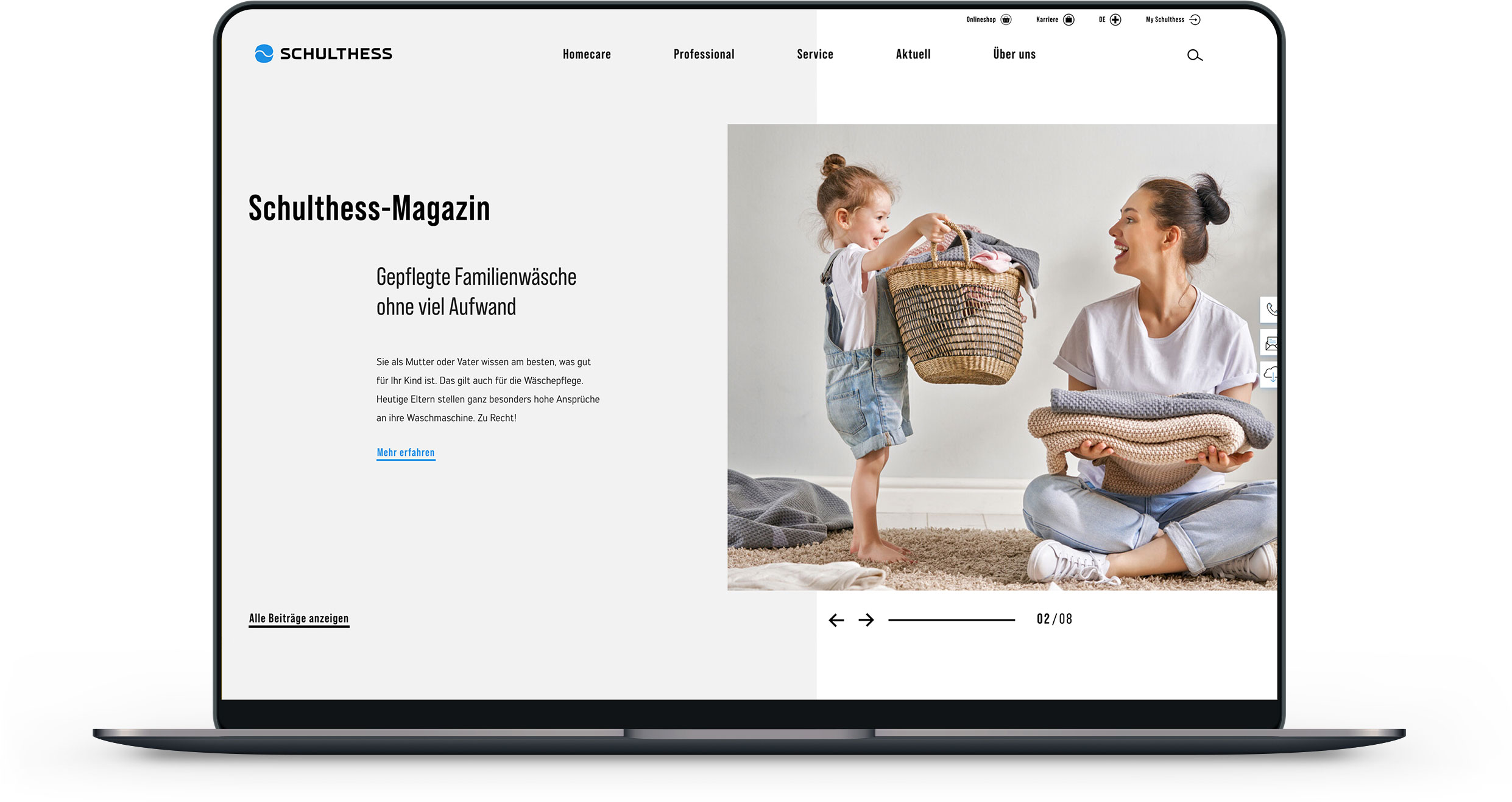 blog section of the website